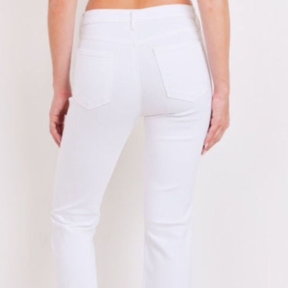 JBD Jeans Flare High Rise Scissor Cut Flare White Jeans NWT Size 31 - Picture 2 of 7